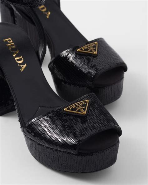 platform sandals prada|Prada denim sandals.